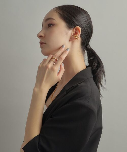 COCOSHNIK ONKITSCH / ココシュニックオンキッチュ ピアス・イヤリング | シルバー ダブルプランプ イヤーカフ GP | 詳細11