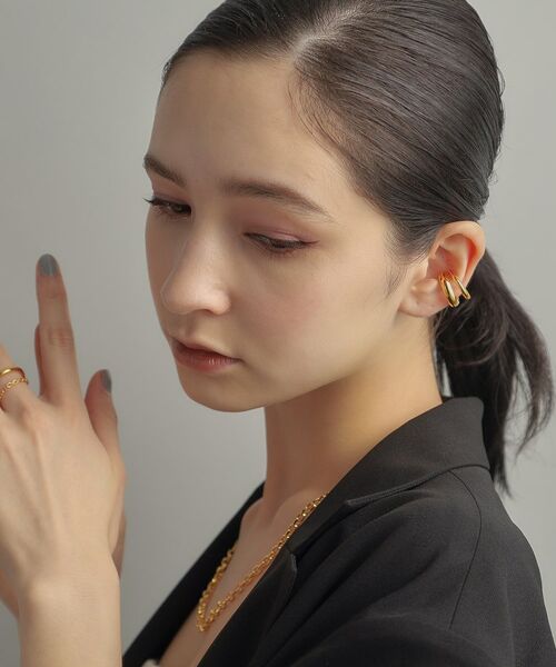 COCOSHNIK ONKITSCH / ココシュニックオンキッチュ ピアス・イヤリング | シルバー ダブルプランプ イヤーカフ GP | 詳細13