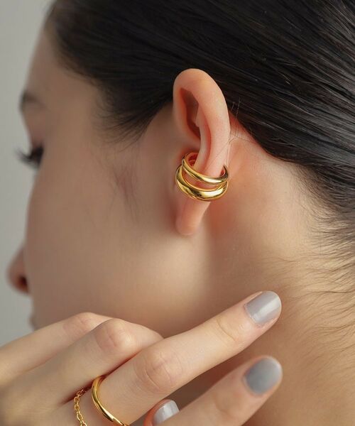 COCOSHNIK ONKITSCH / ココシュニックオンキッチュ ピアス・イヤリング | シルバー ダブルプランプ イヤーカフ GP | 詳細15