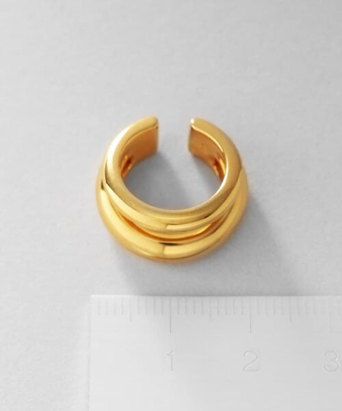 COCOSHNIK ONKITSCH / ココシュニックオンキッチュ ピアス・イヤリング | シルバー ダブルプランプ イヤーカフ GP | 詳細5