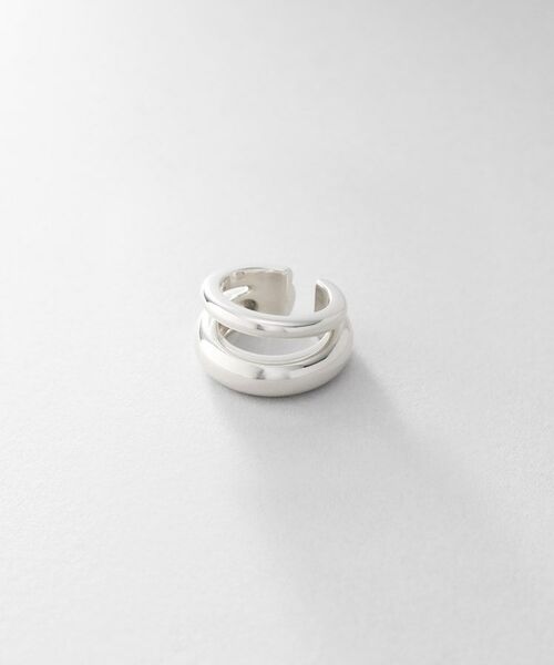 COCOSHNIK ONKITSCH / ココシュニックオンキッチュ ピアス・イヤリング | シルバー ダブルプランプ イヤーカフ | 詳細1