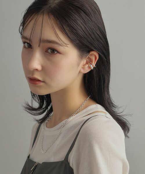 COCOSHNIK ONKITSCH / ココシュニックオンキッチュ ピアス・イヤリング | シルバー ダブルプランプ イヤーカフ | 詳細14