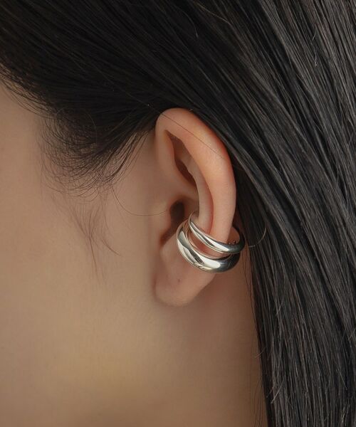 COCOSHNIK ONKITSCH / ココシュニックオンキッチュ ピアス・イヤリング | シルバー ダブルプランプ イヤーカフ | 詳細17