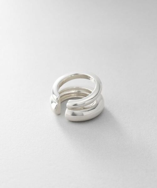 COCOSHNIK ONKITSCH / ココシュニックオンキッチュ ピアス・イヤリング | シルバー ダブルプランプ イヤーカフ | 詳細4