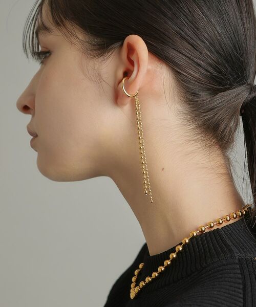 COCOSHNIK ONKITSCH / ココシュニックオンキッチュ ピアス・イヤリング | シルバー ボールチェーン イヤーカフ GP | 詳細10