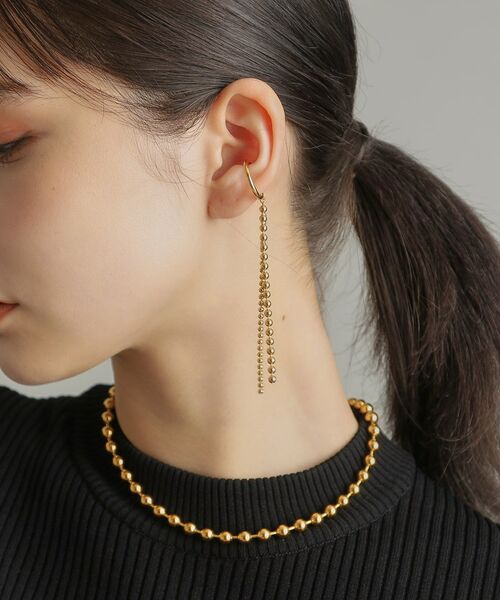 COCOSHNIK ONKITSCH / ココシュニックオンキッチュ ピアス・イヤリング | シルバー ボールチェーン イヤーカフ GP | 詳細11