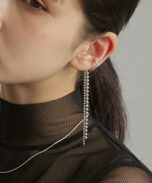 COCOSHNIK ONKITSCH / ココシュニックオンキッチュ ピアス・イヤリング | シルバー ボールチェーン イヤーカフ | 詳細13