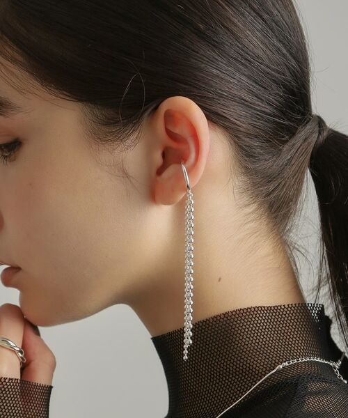 COCOSHNIK ONKITSCH / ココシュニックオンキッチュ ピアス・イヤリング | シルバー ボールチェーン イヤーカフ | 詳細14