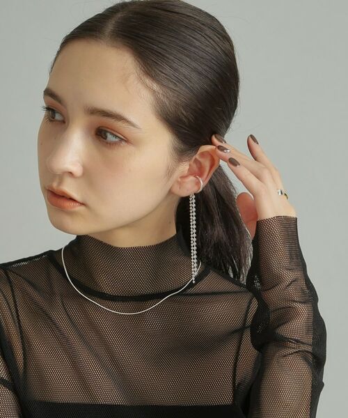 COCOSHNIK ONKITSCH / ココシュニックオンキッチュ ピアス・イヤリング | シルバー ボールチェーン イヤーカフ | 詳細8