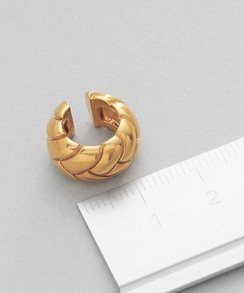 COCOSHNIK ONKITSCH / ココシュニックオンキッチュ ピアス・イヤリング | シルバー ブリックモチーフ イヤーカフ GP | 詳細4