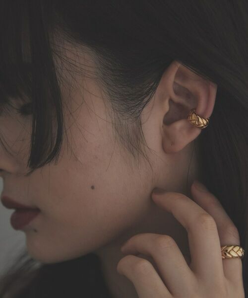 COCOSHNIK ONKITSCH / ココシュニックオンキッチュ ピアス・イヤリング | シルバー ブリックモチーフ イヤーカフ GP | 詳細6