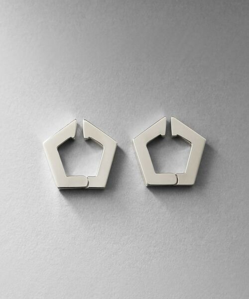 COCOSHNIK ONKITSCH / ココシュニックオンキッチュ ピアス・イヤリング | シルバー ハギーイヤリング ペンタゴン | 詳細3