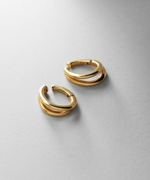 COCOSHNIK ONKITSCH / ココシュニックオンキッチュ ピアス・イヤリング | シルバー ハギーイヤリング ダブルフープ GP | 詳細1