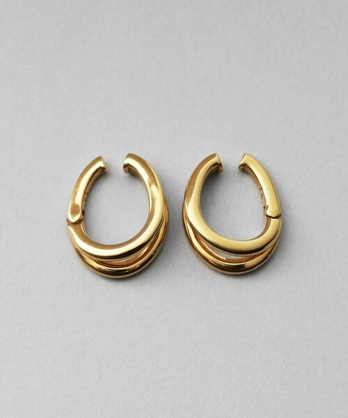 COCOSHNIK ONKITSCH / ココシュニックオンキッチュ ピアス・イヤリング | シルバー ハギーイヤリング ダブルフープ GP | 詳細3