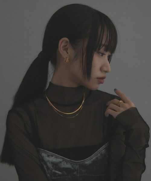 COCOSHNIK ONKITSCH / ココシュニックオンキッチュ ピアス・イヤリング | シルバー ハギーイヤリング ダブルフープ GP | 詳細6