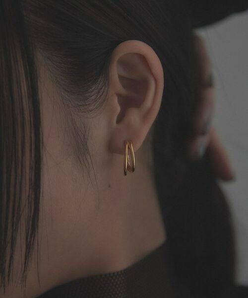 COCOSHNIK ONKITSCH / ココシュニックオンキッチュ ピアス・イヤリング | シルバー ハギーイヤリング ダブルフープ GP | 詳細9