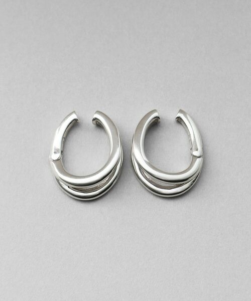 COCOSHNIK ONKITSCH / ココシュニックオンキッチュ ピアス・イヤリング | シルバー ハギーイヤリング ダブルフープ | 詳細3