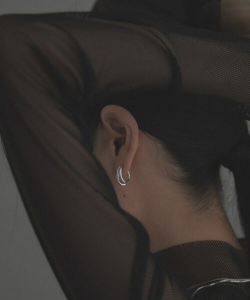 COCOSHNIK ONKITSCH / ココシュニックオンキッチュ ピアス・イヤリング | シルバー ハギーイヤリング ダブルフープ | 詳細7