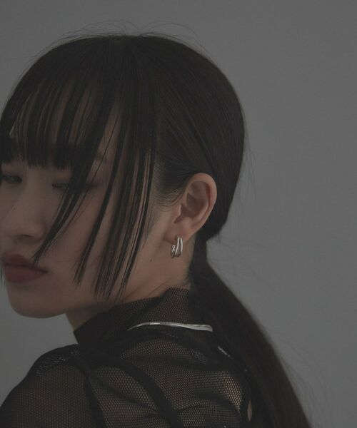 COCOSHNIK ONKITSCH / ココシュニックオンキッチュ ピアス・イヤリング | シルバー ハギーイヤリング ダブルフープ | 詳細8