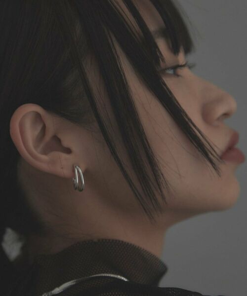 COCOSHNIK ONKITSCH / ココシュニックオンキッチュ ピアス・イヤリング | シルバー ハギーイヤリング ダブルフープ | 詳細9