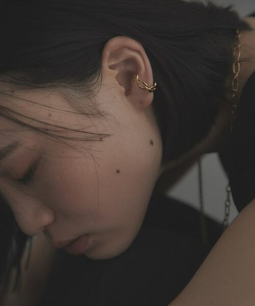 COCOSHNIK ONKITSCH / ココシュニックオンキッチュ ピアス・イヤリング | シルバー ケーブルチェーンモチーフイヤーカフ GP | 詳細6