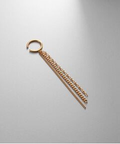 COCOSHNIK ONKITSCH / ココシュニックオンキッチュ ピアス・イヤリング | シルバー カーブチェーンミックスフリンジイヤカフ GP