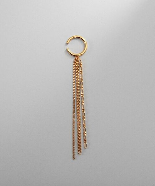 COCOSHNIK ONKITSCH / ココシュニックオンキッチュ ピアス・イヤリング | シルバー カーブチェーンミックスフリンジイヤカフ GP | 詳細3