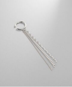 COCOSHNIK ONKITSCH / ココシュニックオンキッチュ ピアス・イヤリング | シルバー カーブチェーンミックスフリンジイヤカフ