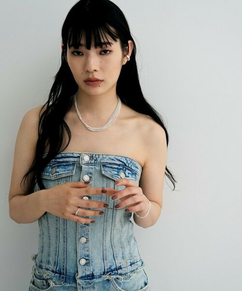 COCOSHNIK ONKITSCH / ココシュニックオンキッチュ ピアス・イヤリング | シルバー カーブチェーンモチーフイヤカフ | 詳細5