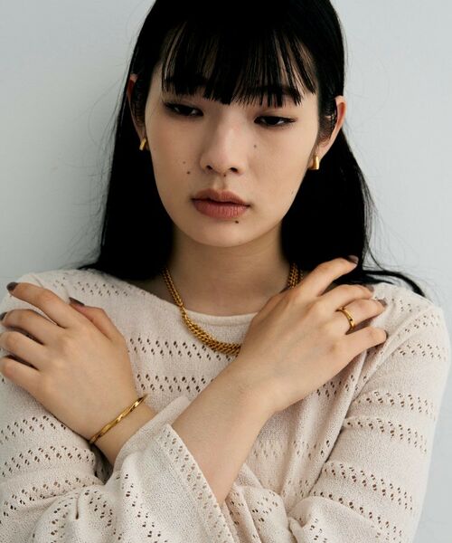 COCOSHNIK ONKITSCH / ココシュニックオンキッチュ ピアス・イヤリング | シルバー ハギーイヤリング スクエア GP | 詳細5