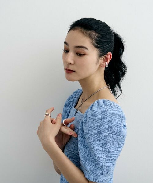 COCOSHNIK ONKITSCH / ココシュニックオンキッチュ ピアス・イヤリング | シルバー オーバルイヤカフ | 詳細5