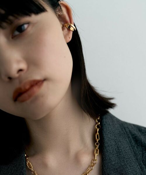 COCOSHNIK ONKITSCH / ココシュニックオンキッチュ ピアス・イヤリング | シルバー フラットオーバルクロスイヤカフ GP | 詳細6