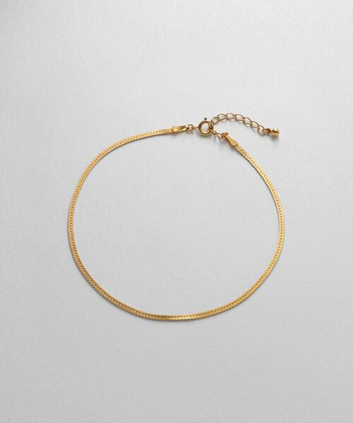 COCOSHNIK ONKITSCH / ココシュニックオンキッチュ アンクレット | シルバー デザインチェーン フラットスネークアンクレット GP | 詳細4