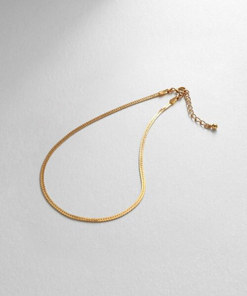 COCOSHNIK ONKITSCH / ココシュニックオンキッチュ アンクレット | シルバー デザインチェーン フラットスネークアンクレット GP（ゴールド(600)）