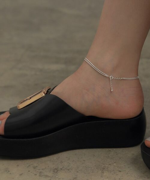 COCOSHNIK ONKITSCH / ココシュニックオンキッチュ アンクレット | シルバー スネークチェーン ダブルアンクレット | 詳細9
