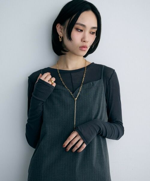 COCOSHNIK ONKITSCH / ココシュニックオンキッチュ ネックレス・ペンダント・チョーカー | シルバー デザインチェーン フラットケーブル ラリエットネックレス GP | 詳細7