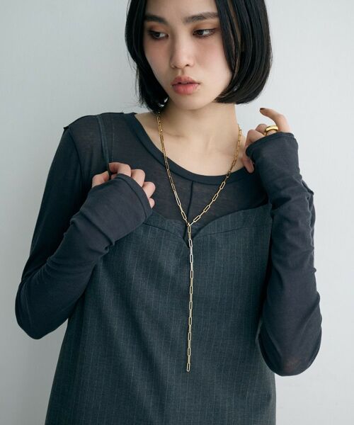 COCOSHNIK ONKITSCH / ココシュニックオンキッチュ ネックレス・ペンダント・チョーカー | シルバー デザインチェーン フラットケーブル ラリエットネックレス GP | 詳細8