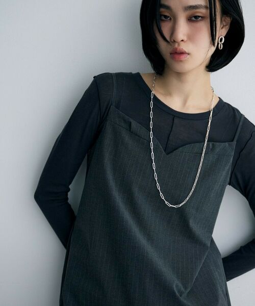 COCOSHNIK ONKITSCH / ココシュニックオンキッチュ ネックレス・ペンダント・チョーカー | シルバー デザインチェーン フラットケーブル ラリエットネックレス | 詳細10