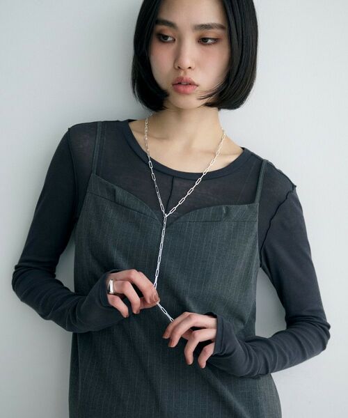 COCOSHNIK ONKITSCH / ココシュニックオンキッチュ ネックレス・ペンダント・チョーカー | シルバー デザインチェーン フラットケーブル ラリエットネックレス | 詳細7