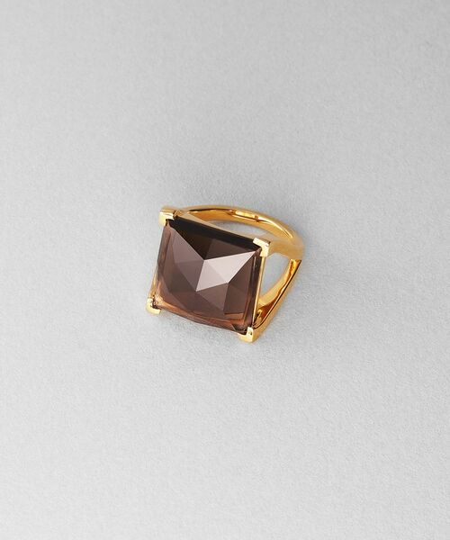 COCOSHNIK ONKITSCH / ココシュニックオンキッチュ リング | シルバー スモーキークォーツ クッションローズカットリング GP | 詳細1