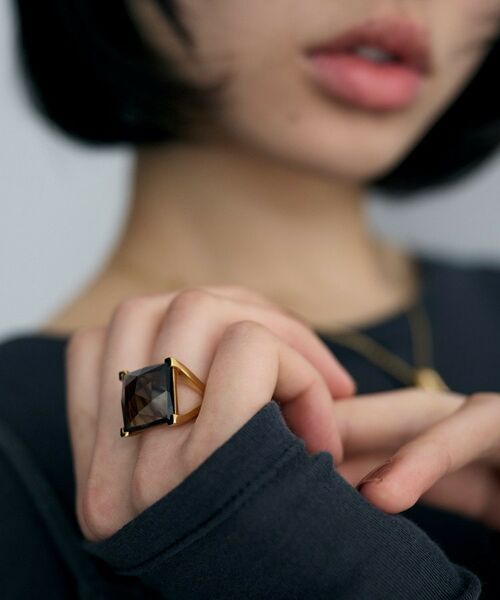 COCOSHNIK ONKITSCH / ココシュニックオンキッチュ リング | シルバー スモーキークォーツ クッションローズカットリング GP | 詳細6