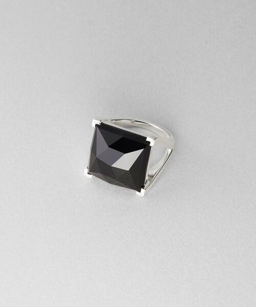 COCOSHNIK ONKITSCH / ココシュニックオンキッチュ リング | シルバー オニキス クッションローズカットリング | 詳細1