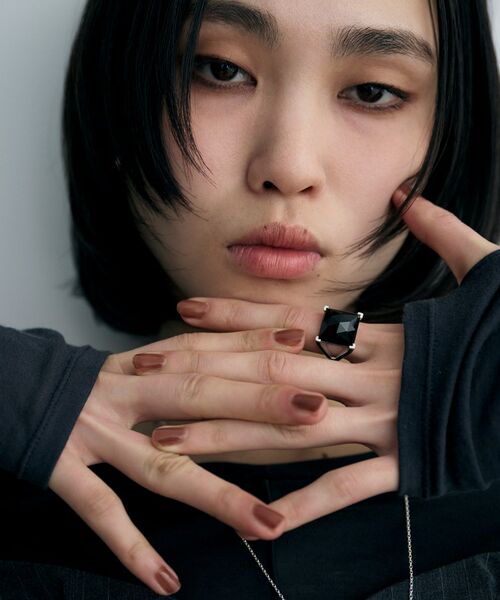 COCOSHNIK ONKITSCH / ココシュニックオンキッチュ リング | シルバー オニキス クッションローズカットリング | 詳細6