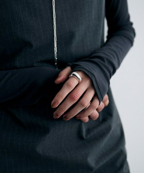 COCOSHNIK ONKITSCH / ココシュニックオンキッチュ リング | シルバー ボリュームペアシェイプシグネットリング | 詳細6