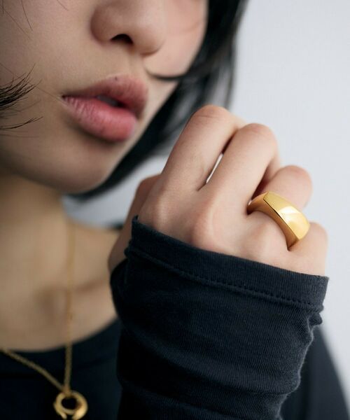 COCOSHNIK ONKITSCH / ココシュニックオンキッチュ リング | シルバー ボリュームトラペーズシグネットリング GP | 詳細7