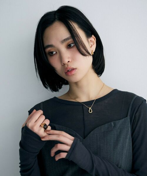 COCOSHNIK ONKITSCH / ココシュニックオンキッチュ ピアス・イヤリング | シルバー ハギーイヤリング ペアシェイプ M GP | 詳細6