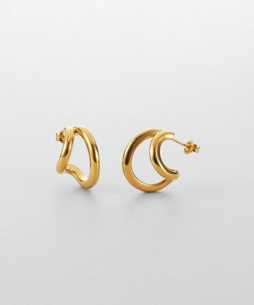 COCOSHNIK ONKITSCH / ココシュニックオンキッチュ ピアス・イヤリング | シルバー アシンメトリーフープピアス GP | 詳細1