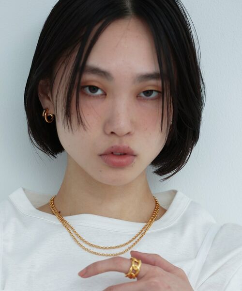 COCOSHNIK ONKITSCH / ココシュニックオンキッチュ ピアス・イヤリング | シルバー アシンメトリーフープピアス GP | 詳細6