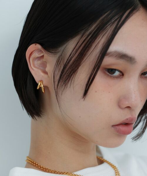 COCOSHNIK ONKITSCH / ココシュニックオンキッチュ ピアス・イヤリング | シルバー アシンメトリーフープピアス GP | 詳細7