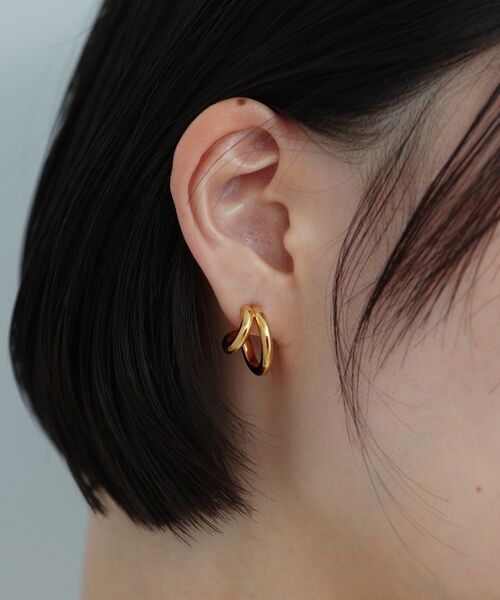 COCOSHNIK ONKITSCH / ココシュニックオンキッチュ ピアス・イヤリング | シルバー アシンメトリーフープピアス GP | 詳細8
